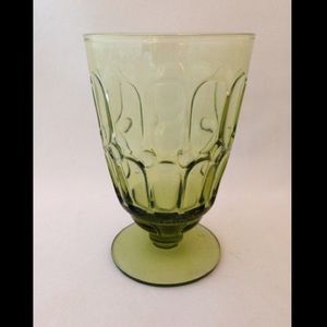Fostoria Glass 60s/70s  "Mesa" Olive Avocado Green Footed Tumblers - Set of 5